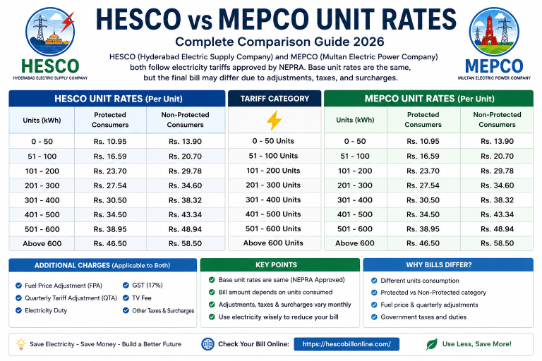 Hesco vs mepco unit rates